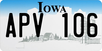 IA license plate APV106