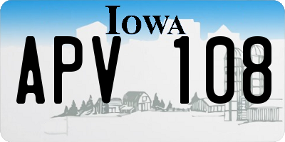 IA license plate APV108