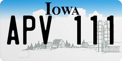 IA license plate APV111