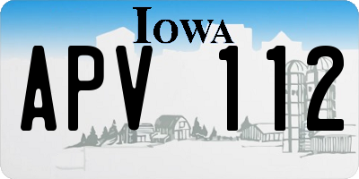 IA license plate APV112