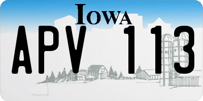 IA license plate APV113