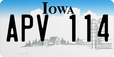 IA license plate APV114