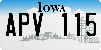IA license plate APV115