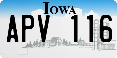 IA license plate APV116