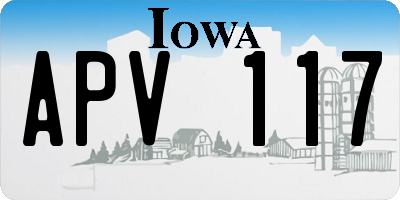 IA license plate APV117