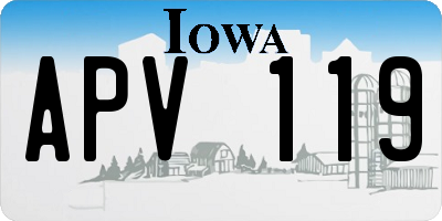 IA license plate APV119