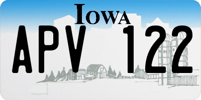 IA license plate APV122