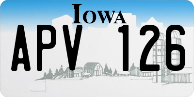 IA license plate APV126