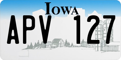 IA license plate APV127