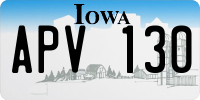 IA license plate APV130
