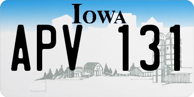IA license plate APV131