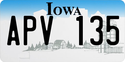 IA license plate APV135
