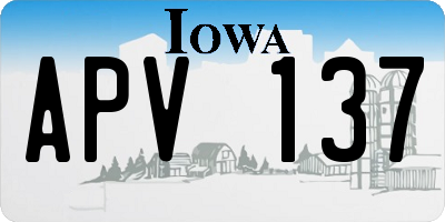 IA license plate APV137