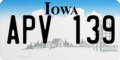 IA license plate APV139