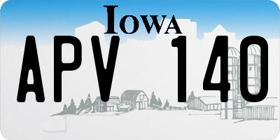 IA license plate APV140