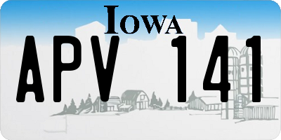 IA license plate APV141