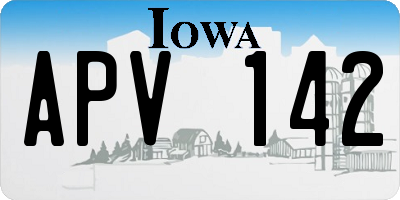 IA license plate APV142