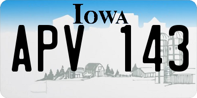 IA license plate APV143