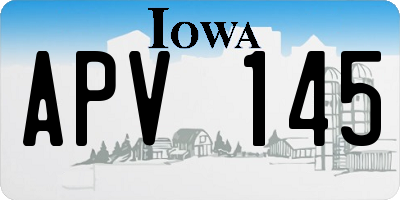 IA license plate APV145