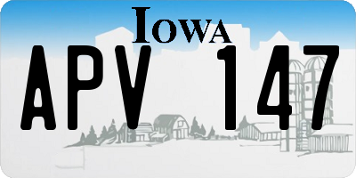 IA license plate APV147