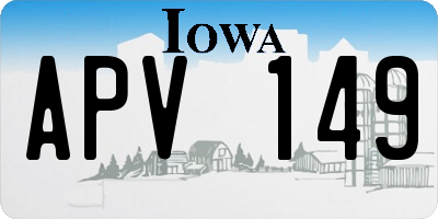 IA license plate APV149