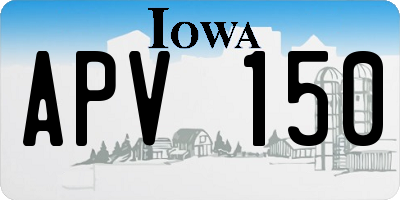 IA license plate APV150