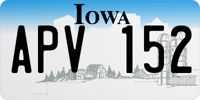 IA license plate APV152