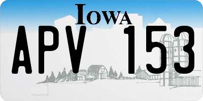 IA license plate APV153