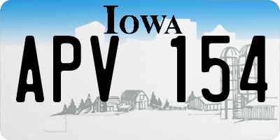 IA license plate APV154