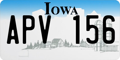 IA license plate APV156