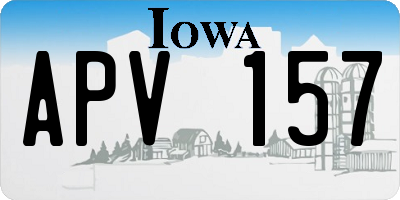 IA license plate APV157