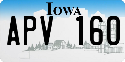 IA license plate APV160