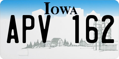 IA license plate APV162