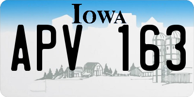 IA license plate APV163
