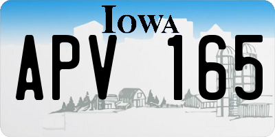 IA license plate APV165