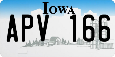 IA license plate APV166