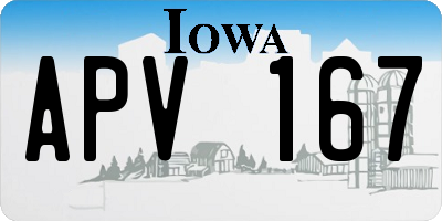 IA license plate APV167