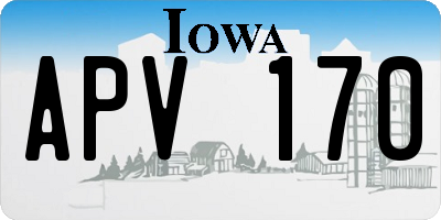 IA license plate APV170