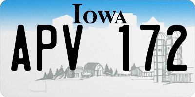 IA license plate APV172