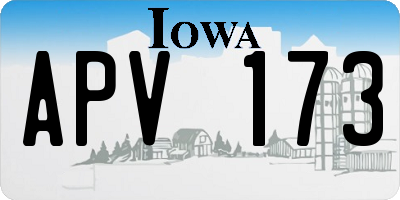 IA license plate APV173