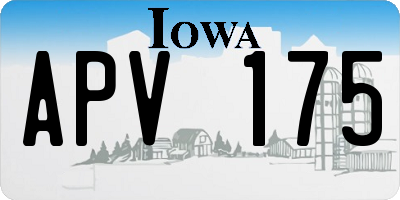 IA license plate APV175