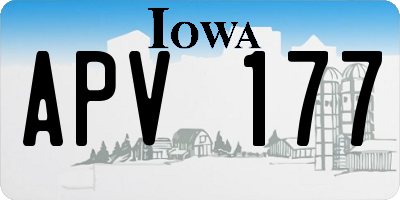IA license plate APV177