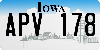 IA license plate APV178