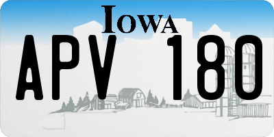 IA license plate APV180