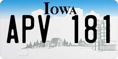 IA license plate APV181