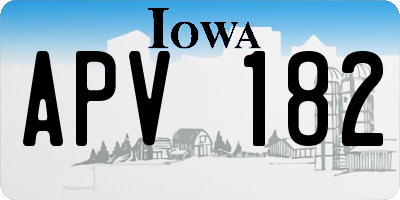 IA license plate APV182