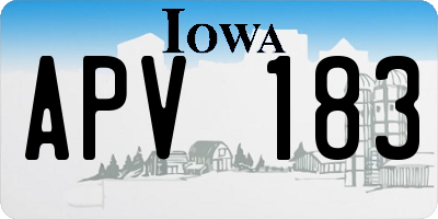 IA license plate APV183