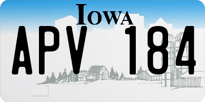 IA license plate APV184