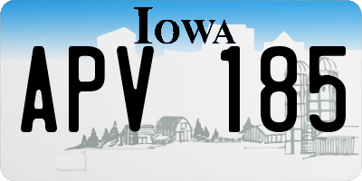 IA license plate APV185
