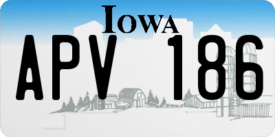 IA license plate APV186